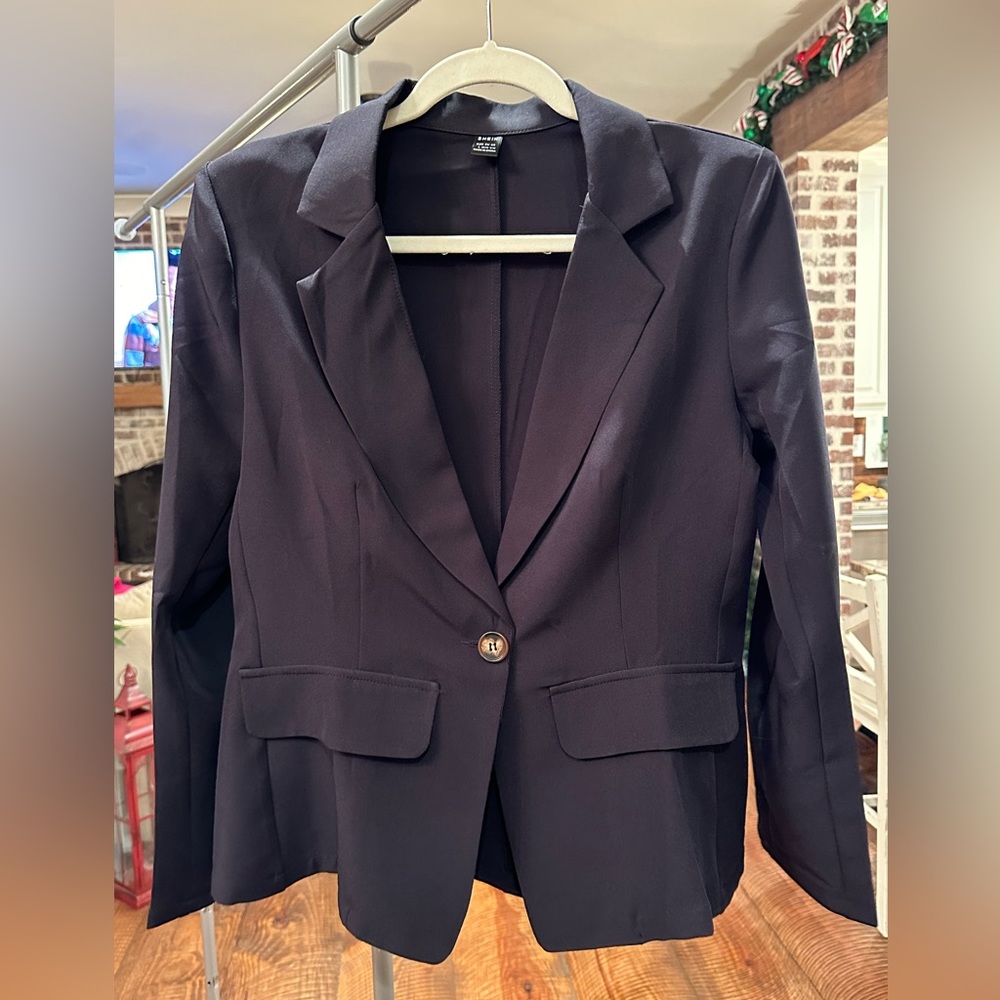 SHEIN Privé Notched Collar Single Buttoned Blazer Size Large
